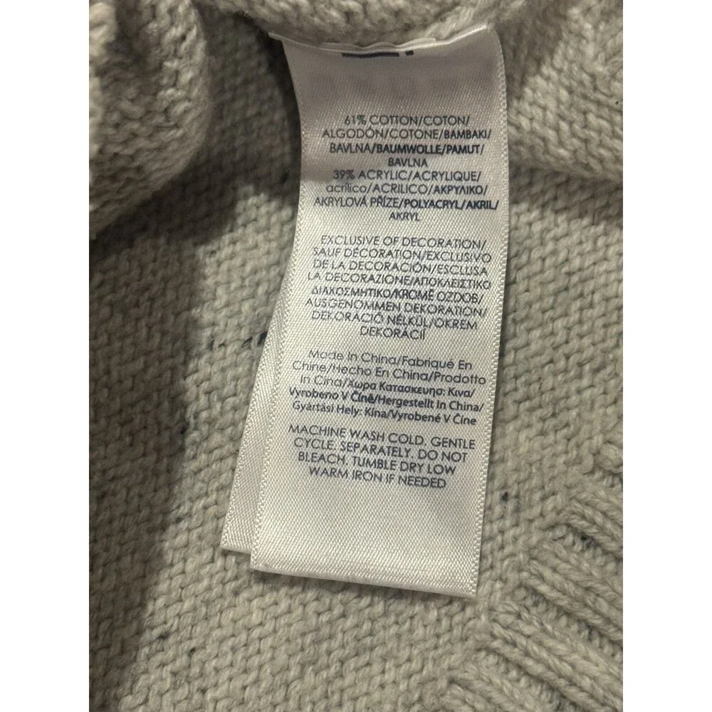 Chaps Mens Shawl Collar Pullover Sweater Elbow Patches Oatmeal Beige Sz MD